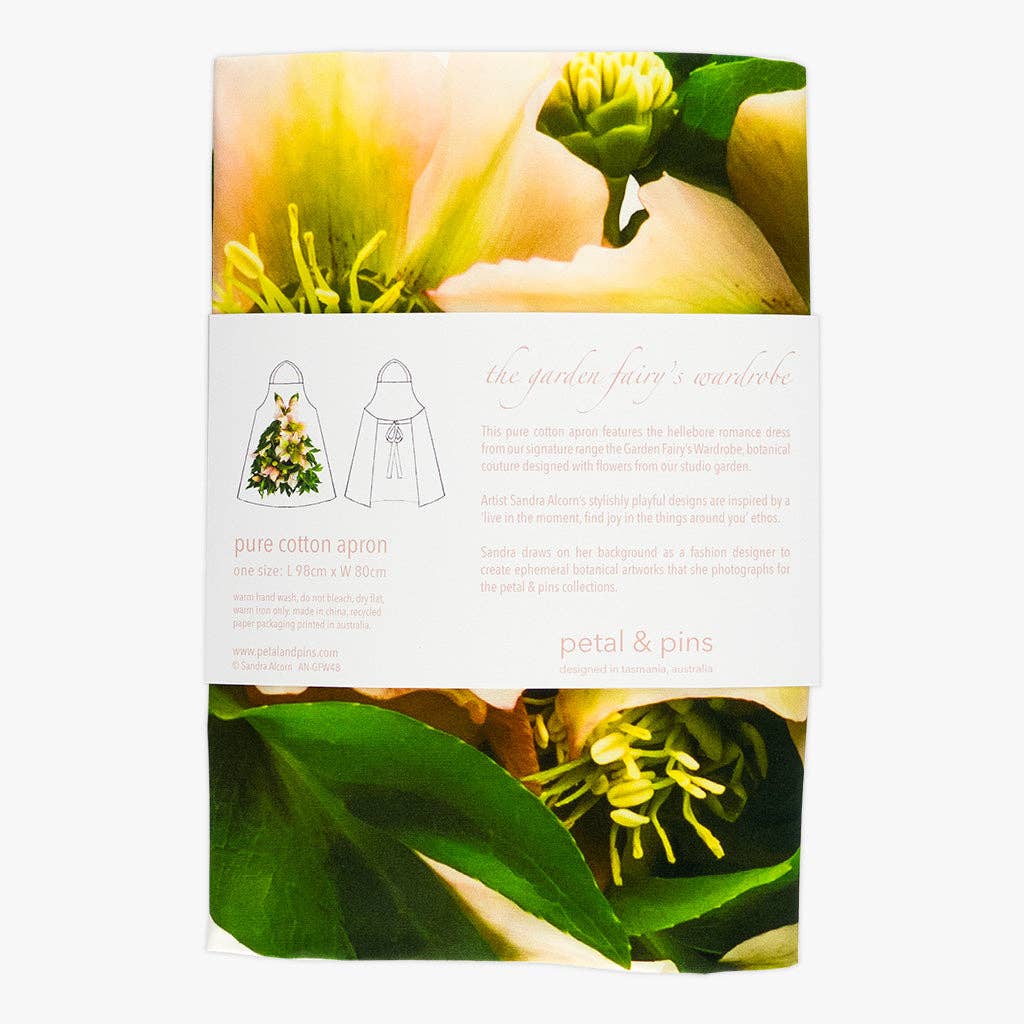 Petal & Pins Hellebore Romance Design Apron | Putti Fine Furnishings