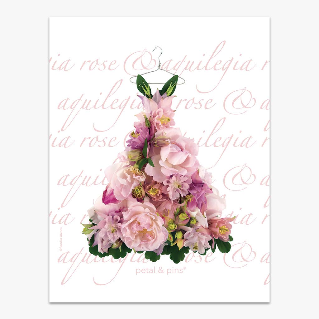 Linen Tea Towel Aquilegia & Rose Dress Linen Tea Towel | Putti Fine Furnishings