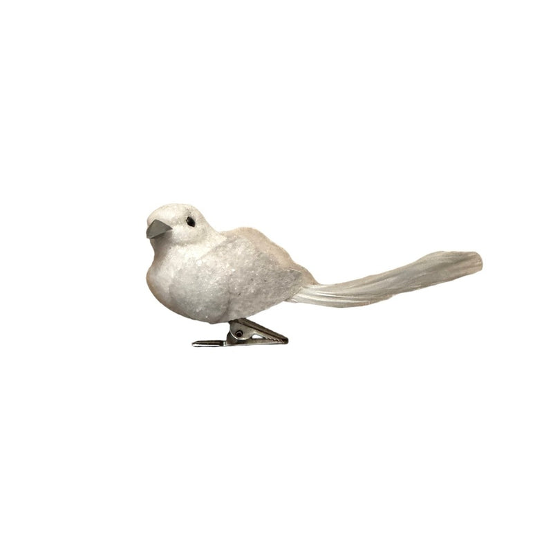 White Feather Clip Bird | Putti Celebrations Canada 