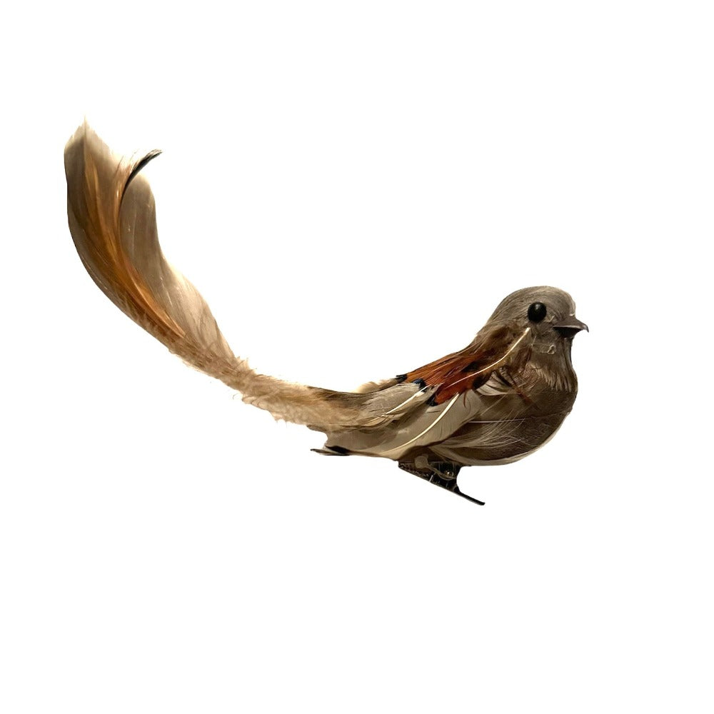 Natural Feather Bird Clip | Putti Fine Furnishings Canada