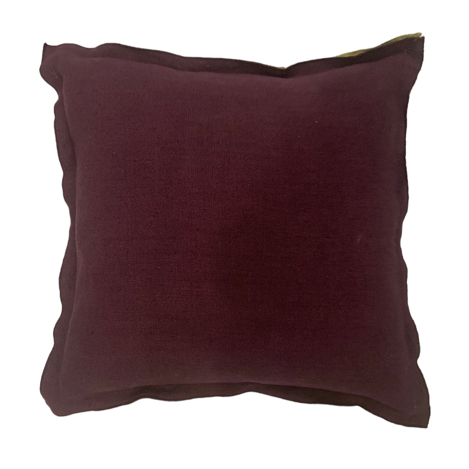 Dark Purple and Green Lino Double Edged Pillow - Square