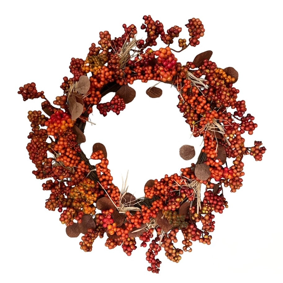 Berry Raffia Wreath  | Putti Autumn Thanksgiving Celebrations 