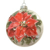 Red Ponsettia Glass Ball Ornament. | Putti Christmas