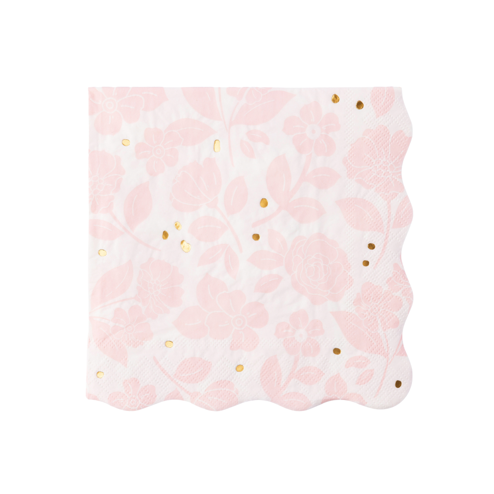 Pink Floral Paper Napkins | Putti Party Supplies 