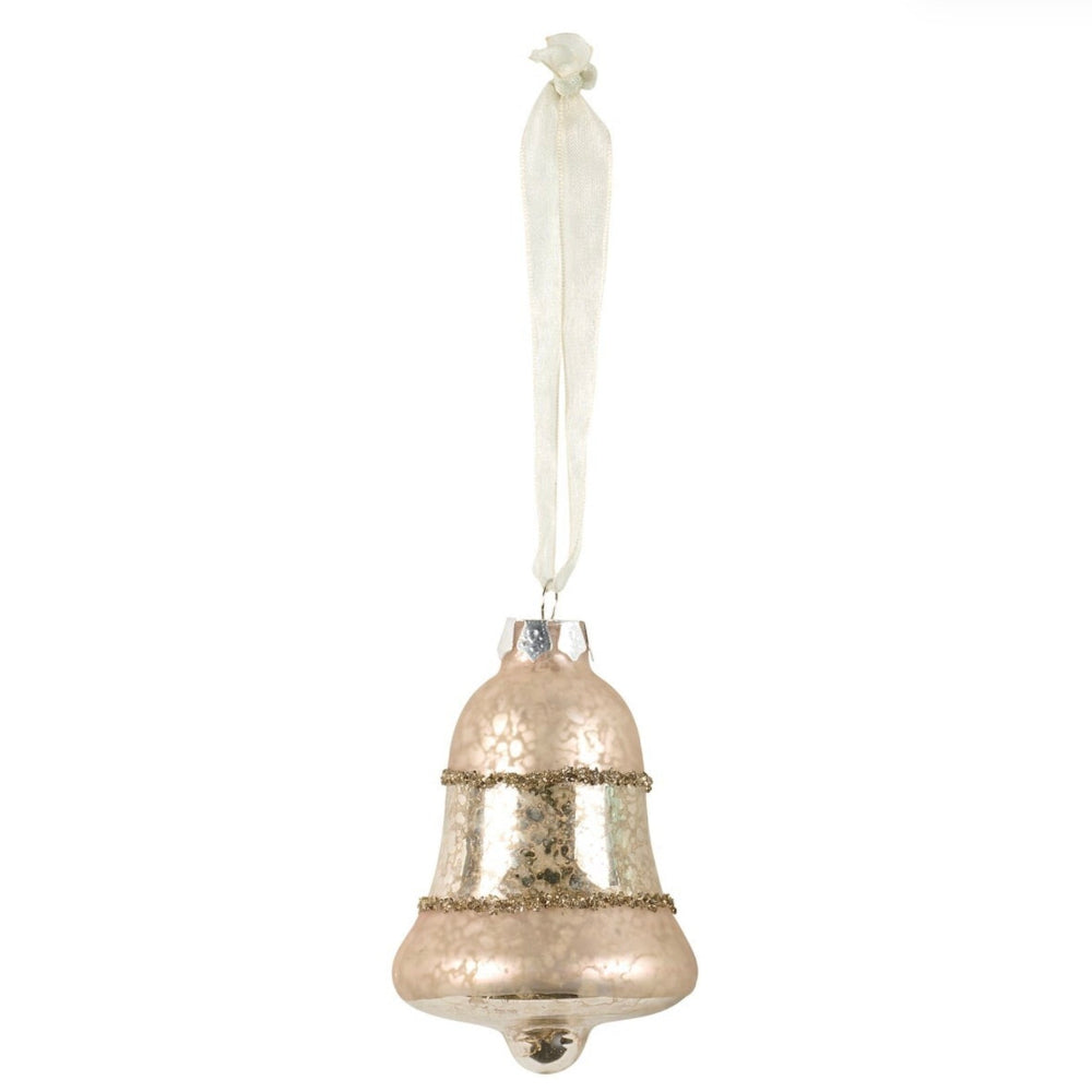Pink Vintage Style Glass Bell Christmas Ornament | Putti Christmas Decorations 