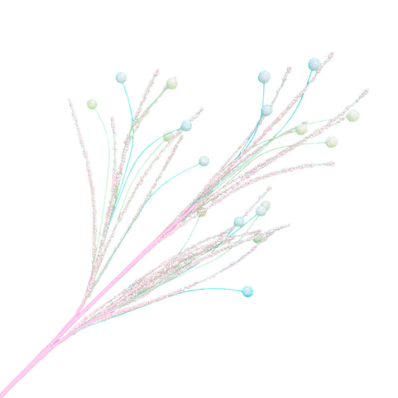 Pink glitter twigs with Pastel Balls Pick  | Putti Christmas Decorations 