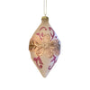 Pink with Floral Embroidery Glass Double Point Ornament | Putti Christmas