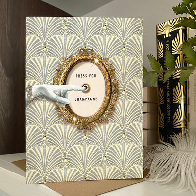 Press for Champagne Greeting Card | Putti Celebrations