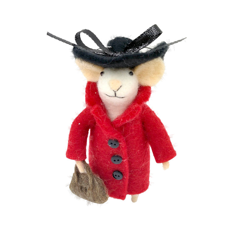 "Queen Elizabeth" Felt Mouse Ornament | Putti Decorations 