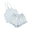 Cami + Velvet Ruffled Short - Blue | Putti Fine Fashions