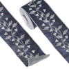 Blue with Silver Holly and Berry Wired Ribbon