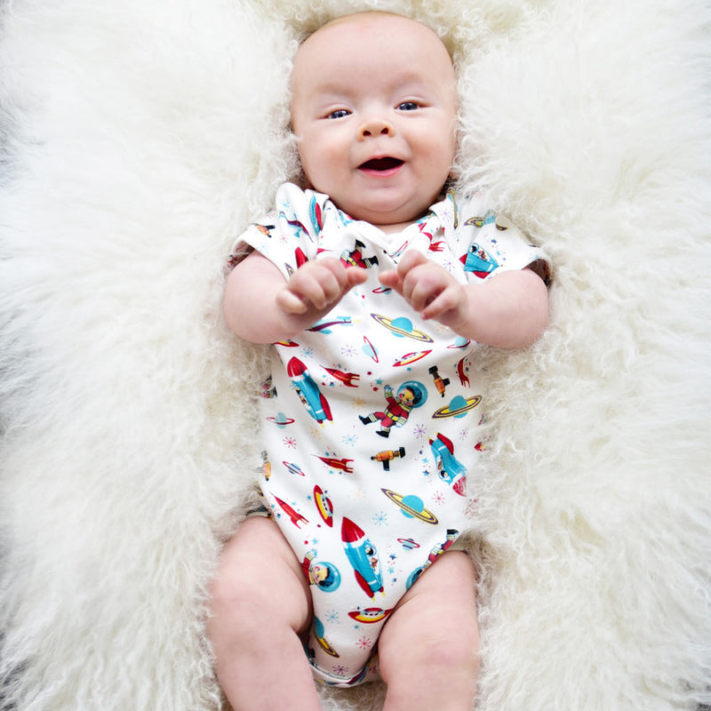 Space Print Baby Grow | Le Petite Putti 
