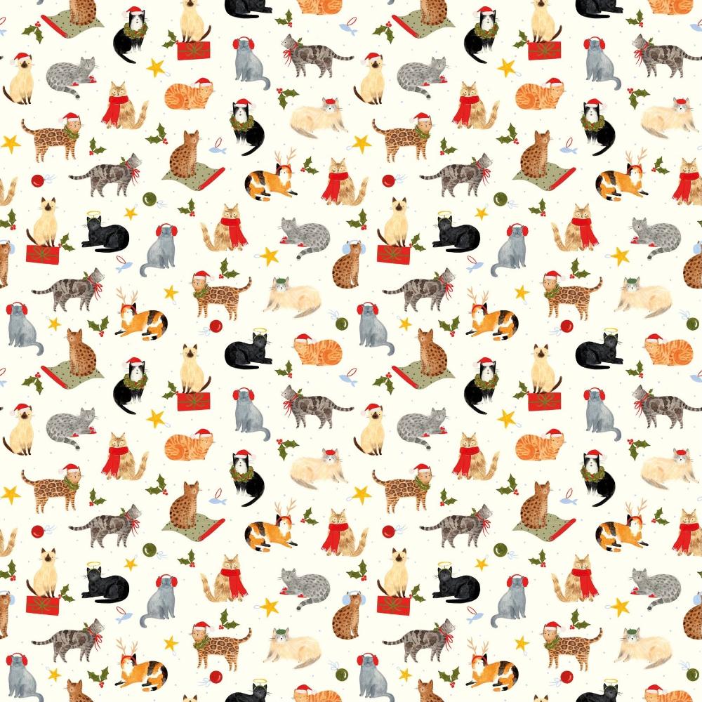 Santa Paws Cats Wrapping Paper Roll | Putti Christmas 