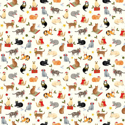 Santa Paws Cats Wrapping Paper Roll | Putti Christmas