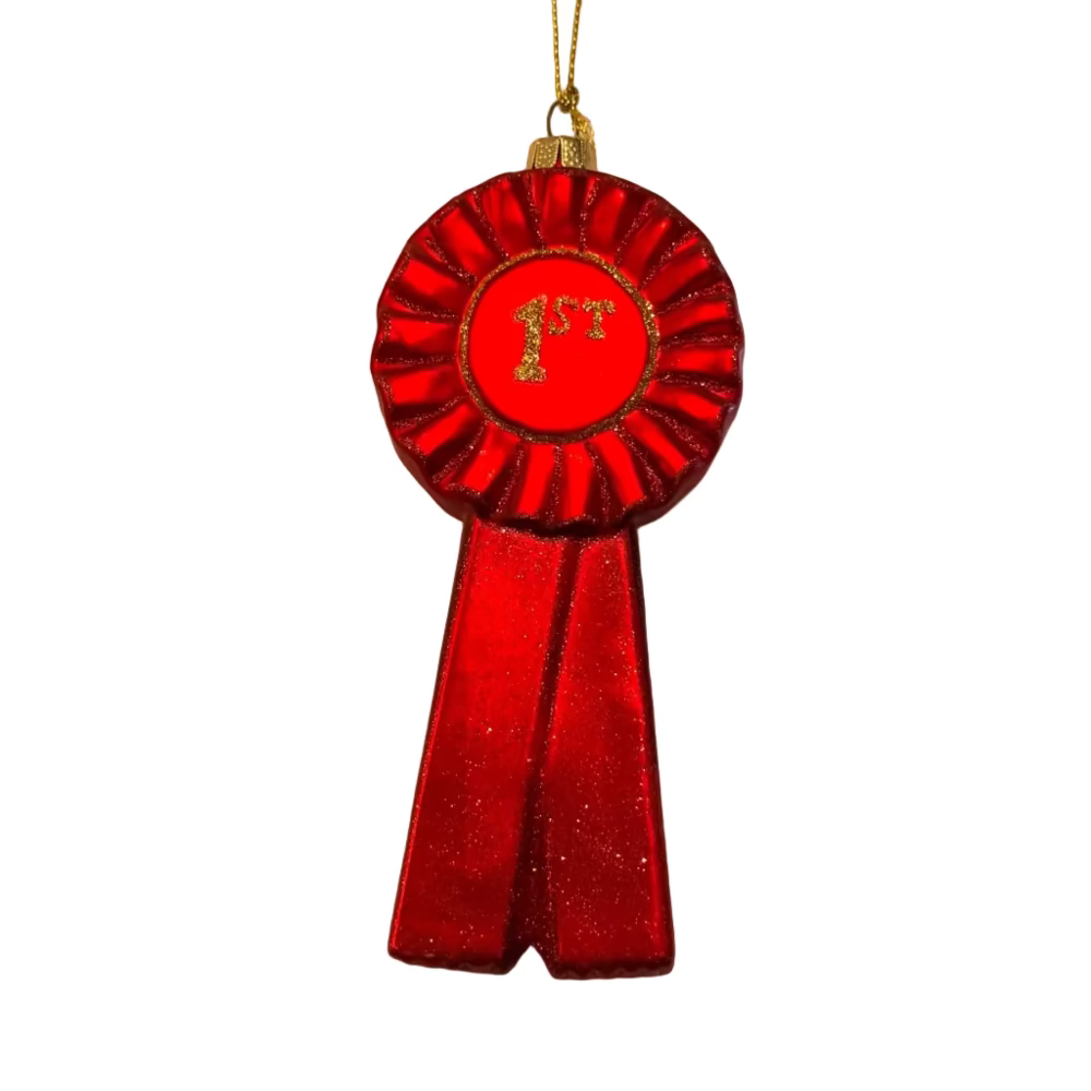 Red Ribbon Prize Ornament  | Putti Christmas Celebrations 