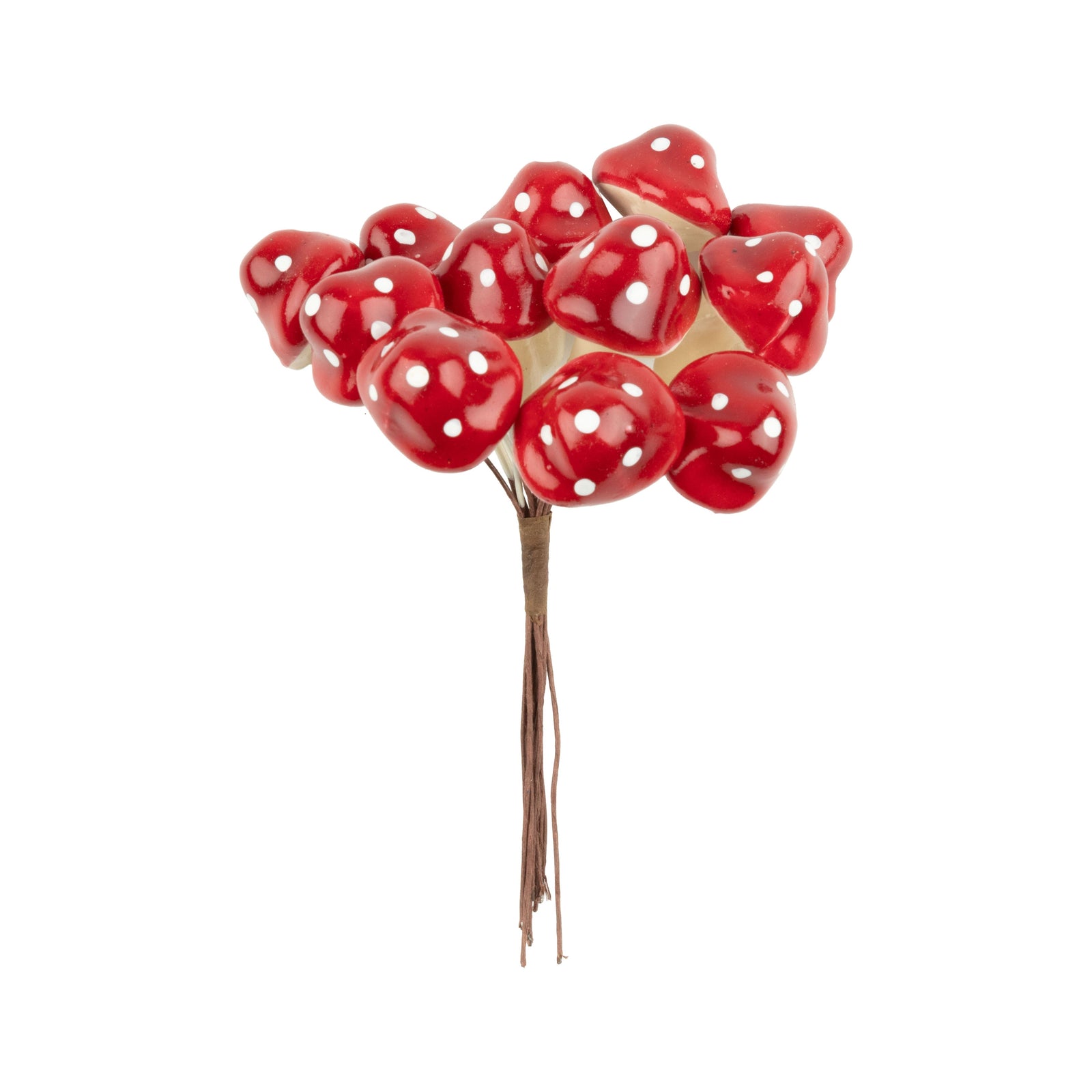 Red and White Mushroom Picks | Putti Christmas Decorations 