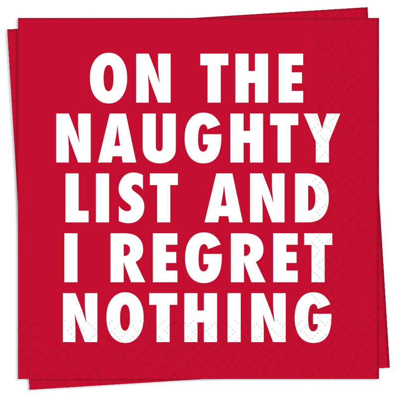 "Regret Nothing" Holiday Cocktail Napkin | Putti Christmas Celebrations 