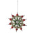 Retro Red and Green Glass and Tinsel Snowflake Ornaments