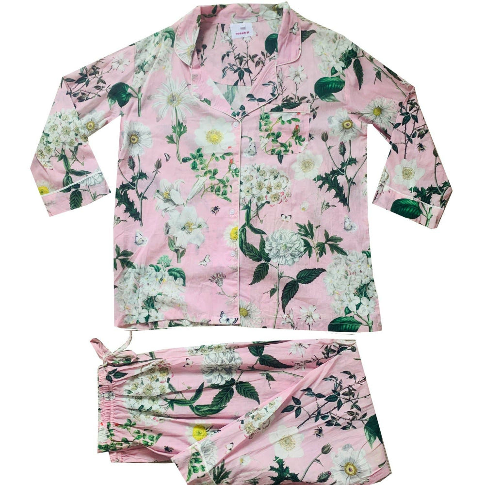 Rosehip Design Long Pyjama Set - Heavenly Rose | Putti Fine Fashions 