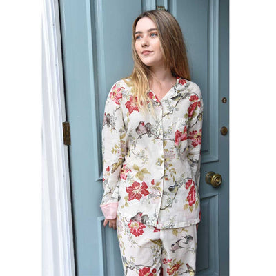 Pink and Red Rose Print Ladies Pyjamas | Putti Fine Fashions Canada