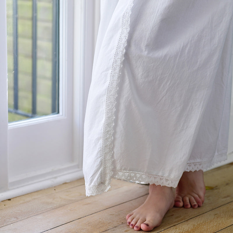 White Valerie Womens Pearl Seed Nightdress | Putti Fine Fashions Canada