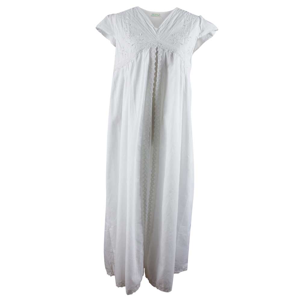 White Valerie Womens Pearl Seed Nightdress | Putti Fine Fashions Canada