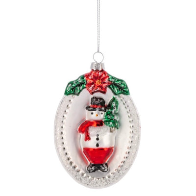 Santa & Snowman Plaque Ornaments | Putti Christmas Decorations