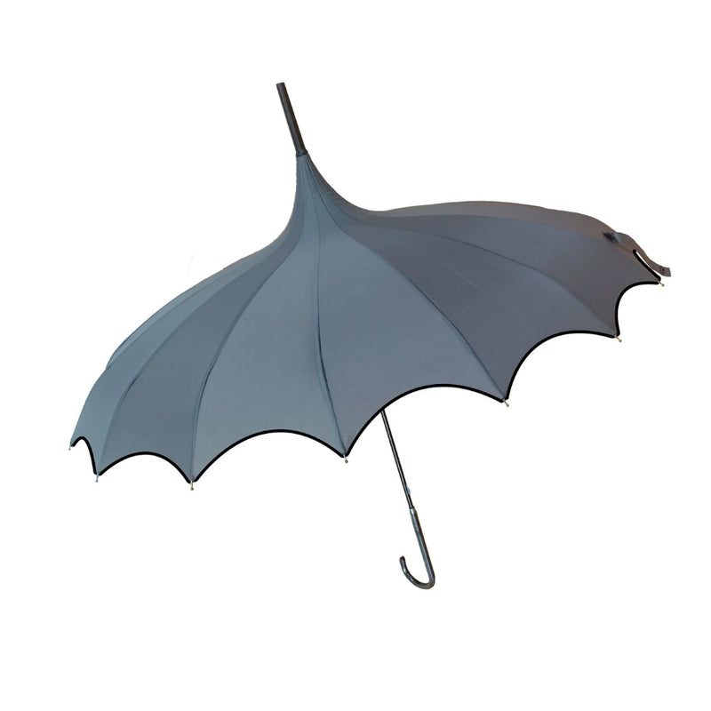 Scalloped Edge Pagoda Umbrella Slate | Putti Fine Fashions 