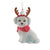 Kurt Adler Bichon Frise with Antlers Glass Ornament