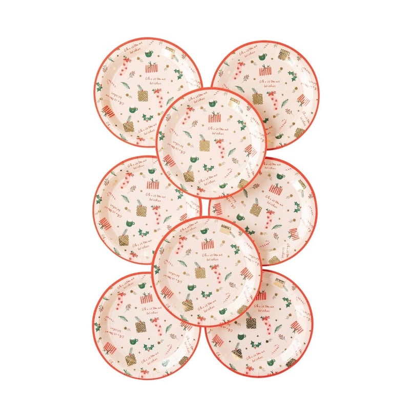 My Mind’s Eye Christmas Wishes Scattered Icons Plate | Putti Party Supplies