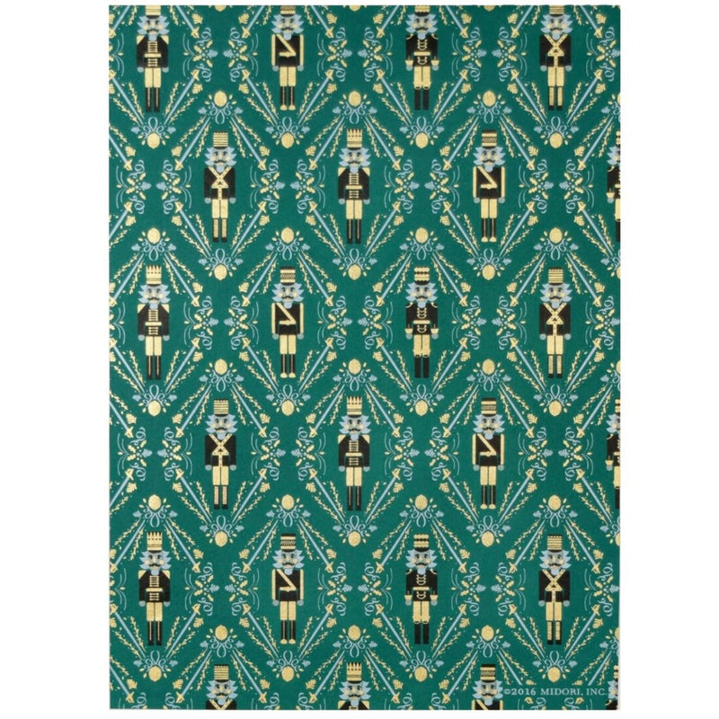 Midori Nutcracker Handmade Wrapping Paper - 2 Sheet Roll