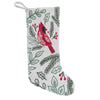 Cardinal with Greenery Knit Stocking | Putti Christmas Canada