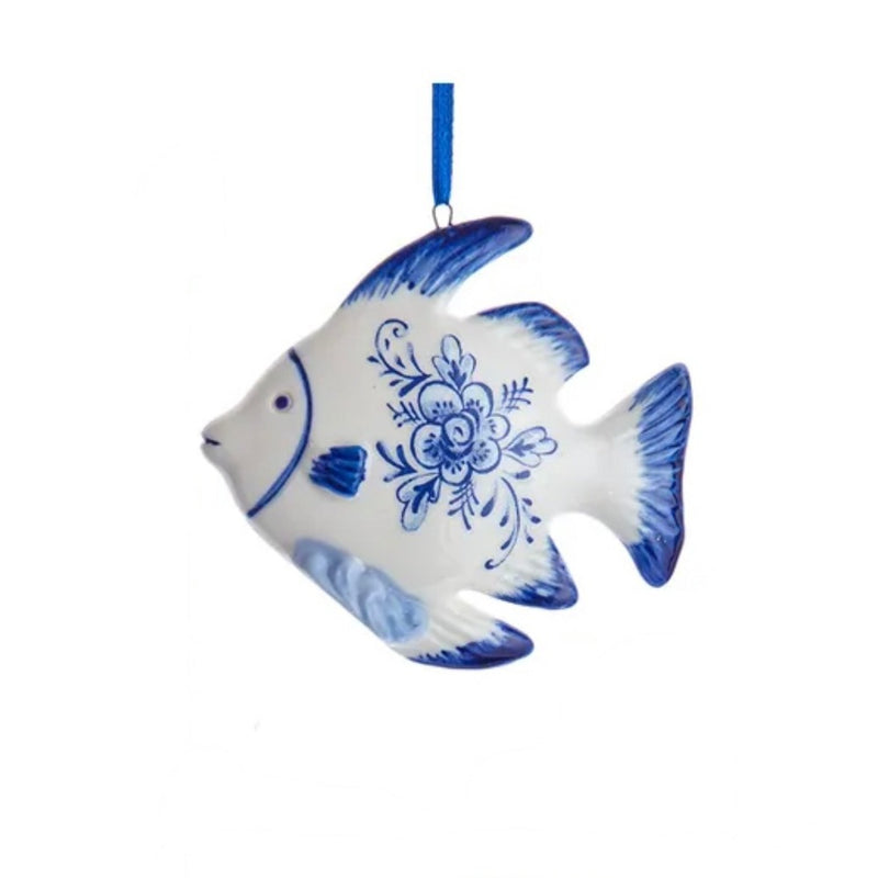 Blue Delft Porcelain Fish Ornament | Putti Christmas Decorations