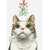 Tabby and White Cat with Mistletoe Christmas Greeting Card