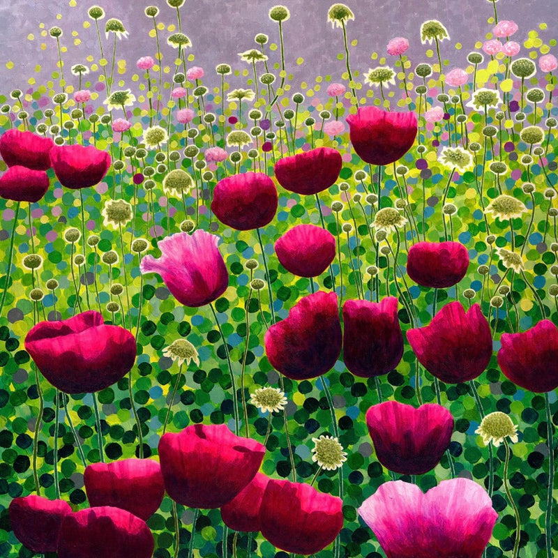 Susan Entwistle Pink Poppies Greeting Card | Putti Celebrations 