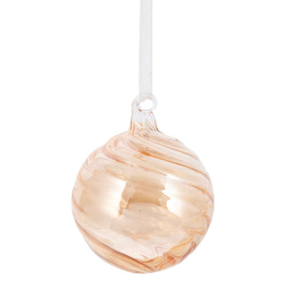Gold Swirl Glass Ornament | Putti Christmas Celebrations