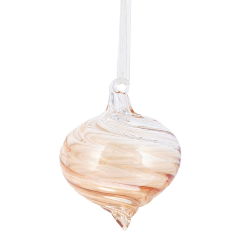 Gold Swirl Glass Ornament | Putti Christmas Celebrations 