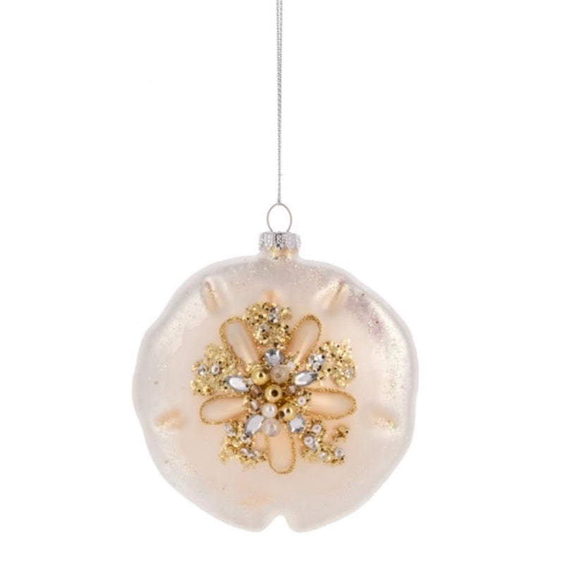 Sand Dollar Glass Ornament | Putti Christmas Decorations 