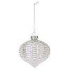 White Basketweave Glass Ornament