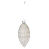 White Basketweave Glass Ornament