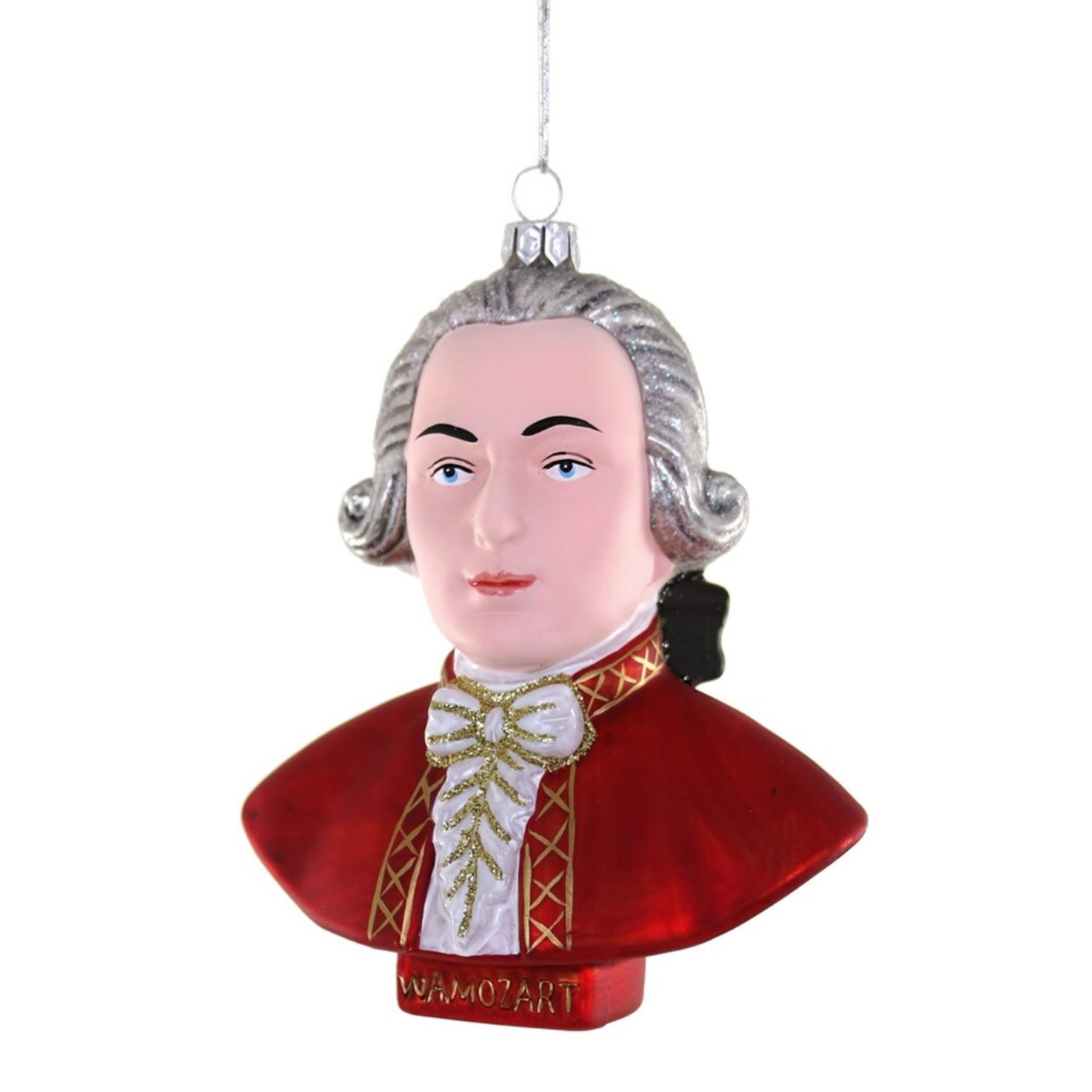 Cody Foster Wolfgang Amadeus Motzart Glass Ornament  | Putti Christmas Decorations 