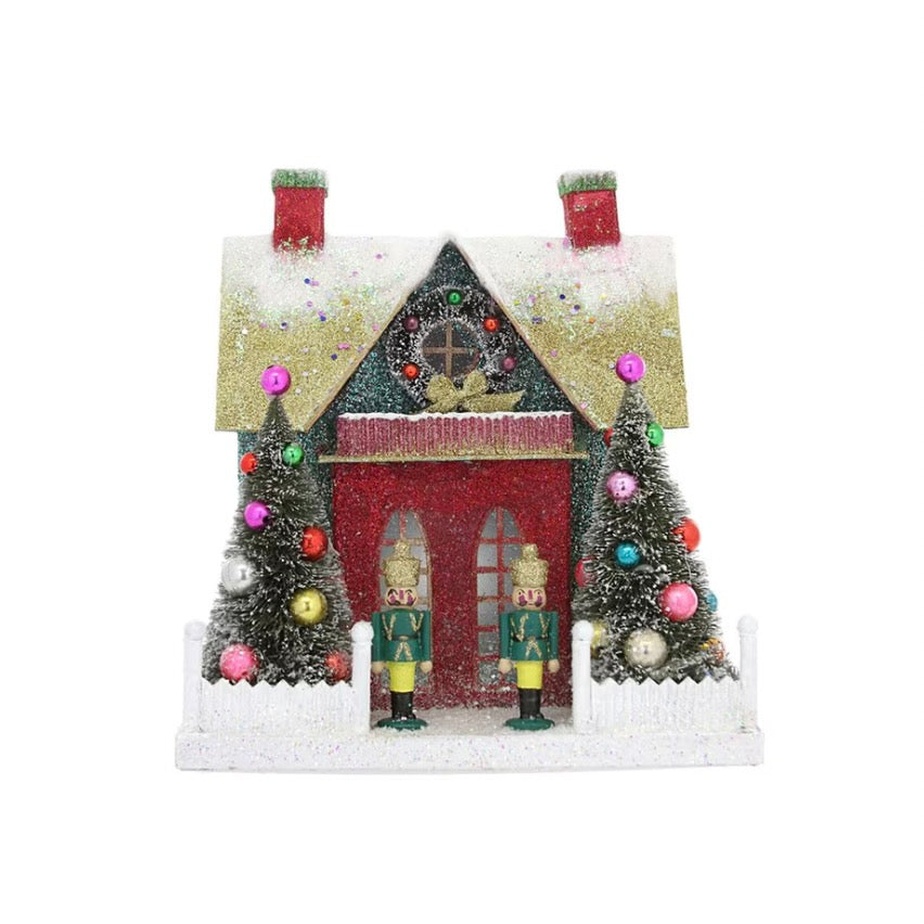 Cody Foster Merry and Bright Glitter Chalet | Putti Christmas Decorations 