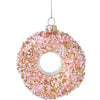 Pink Glass Donut Ornament | Putti Christmas Decorations