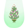Mint Holiday Tree Stemless Wine Glass