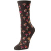 Women's Bamboo Crew Socks - Mushroom Fields Rosin | Putti Fine Fashions