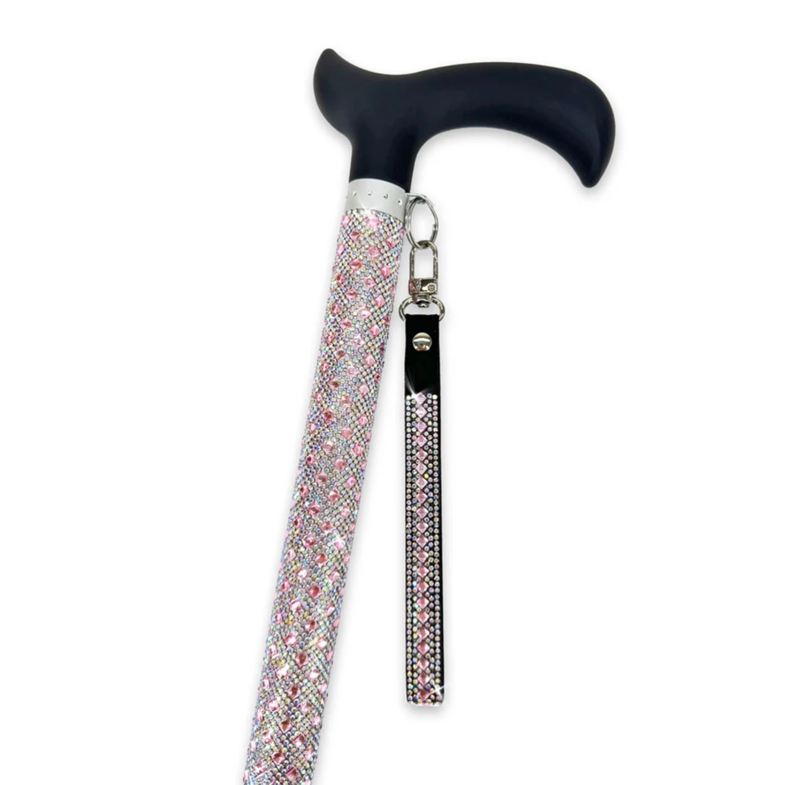 Jacqueline Kent "Sugar Cane" Flamingo Pink Diamond Adjustable Medical Cane | Putti 