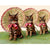 Cats with Parasols Glittered Little Vintage Greeting Card | Putti 