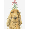 Ginger Cocker Spaniel with Mistletoe Christmas Greeting Card  | Putti Christmas