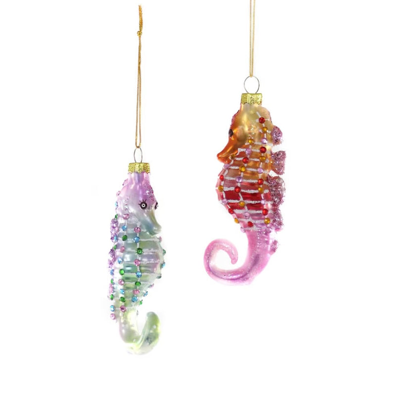 Cody Foster Deep Seas Seahorse Glass Ornament