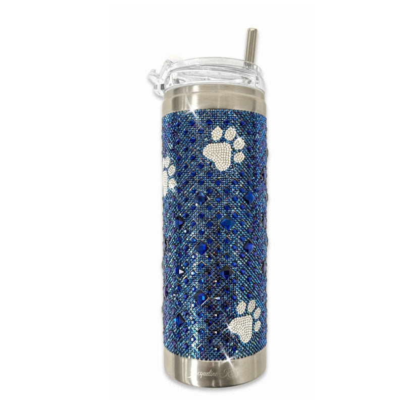 Jacqueline Kent Crystal Tumbler - Diamonds in the Ruff Blue Silver
